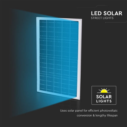 Candeeiro de rua solar LED 4000 lm, 6000 K