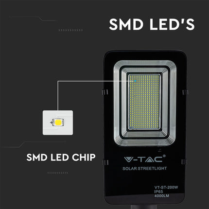 Candeeiro de rua solar LED 4000 lm, 6000 K