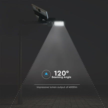 Candeeiro de rua solar LED 4000 lm, 6000 K