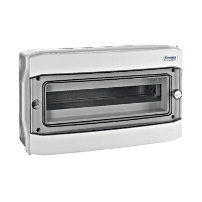 Quadro de fusíveis exterior IP65, fila única, 18UH, Schrack
