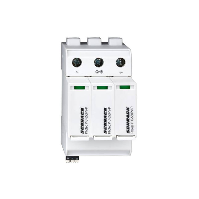Para-raios para painéis fotovoltaicos, 1100 V CC, 20 kA, Schrack