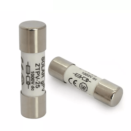 Fusível cilíndrico, 10x38, 25A, 1000V CC, SolarTech