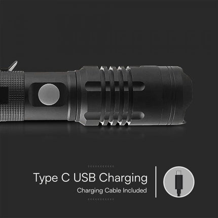 Lanterna de 10 W, 1000 lm, caixa de alumínio, 3,7 V 2000 mAh