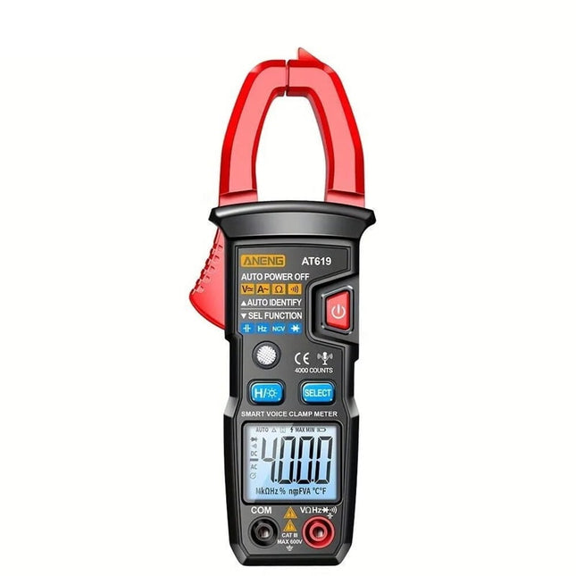 Amperímetro de pinça, Smart Voice, digital AT619, ANENG