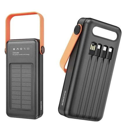 Bateria externa de 30.000mAh com painel solar fotovoltaico, BoroFone