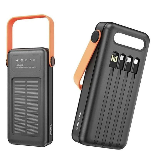 Bateria externa de 30.000mAh com painel solar fotovoltaico, BoroFone