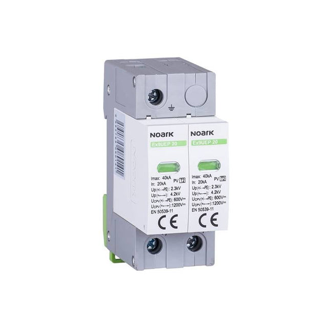 Descarregador de sobretensões para painéis fotovoltaicos, Classe 2, Ex9UEP 2P 600V, Noark