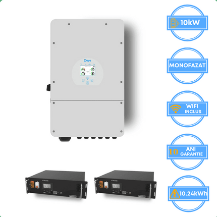 Inversor Deye de 10 kW, SUN-10K-SG02LP1-EU-AM3 + Bateria V-TAC de 10,24 kWh