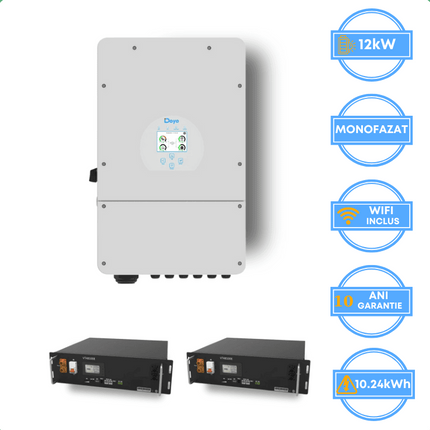 Inversor Deye de 12 kW, SUN-12K-SG02LP1-EU-AM3 + Bateria V-TAC de 10,24 kWh
