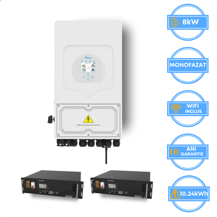 Inversor Deye de 8 kW, SUN-8K-SG05LP1-EU-AM2-P + Bateria V-TAC de 10,24 kWh