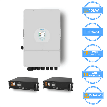 Inversor Deye de 10 kW, SUN-10K-SG05LP3-EU-SM2 + Bateria V-TAC de 10,24 Wh