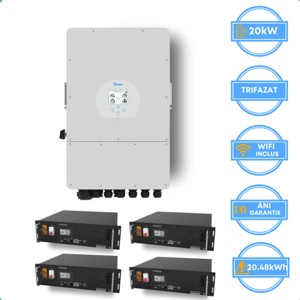 Inversor Deye de 20 kW, SUN-20K-SG05LP3-EU-SM2 + Bateria V-TAC de 20,48 kWh