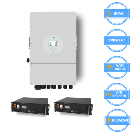Inversor Deye de 8 kW, SUN-8K-SG05LP3-EU-SM2 + Bateria V-TAC de 10,24 kWh