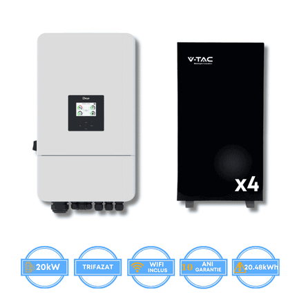 Inversor Deye de 20 kW, SUN-20K-SG05LP3-EU-SM2 + Bateria V-TAC de 20,48 kWh