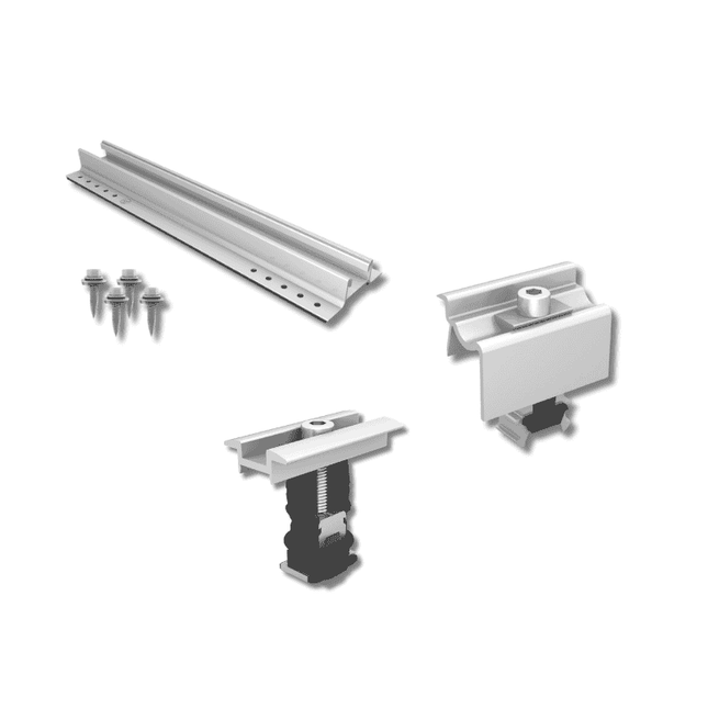 Kit de montagem para 3 painéis solares, de uma só fila, do tipo sanduíche