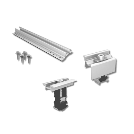 Kit de montagem para 9 painéis solares, numa única fila, do tipo sanduíche