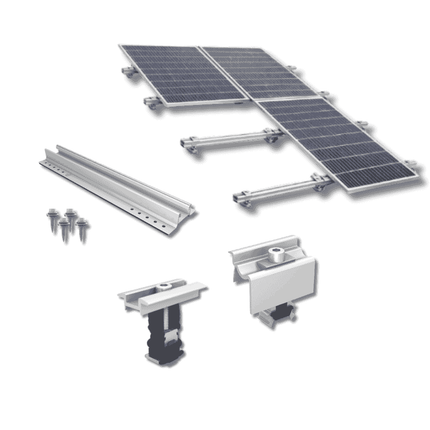 Kit de montagem para 9 painéis solares, numa única fila, do tipo sanduíche