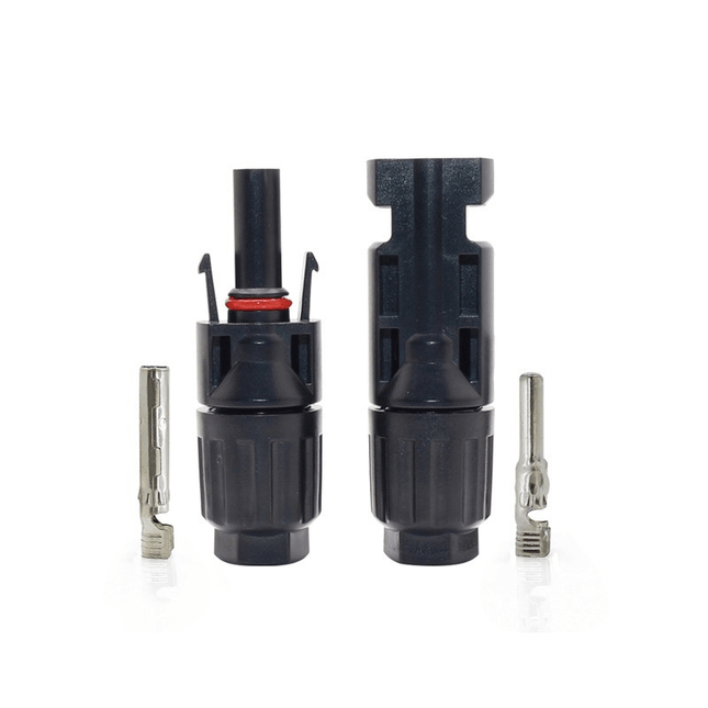 Par de conectores fotovoltaicos MC4, 1000V, IP67, 4–6 mm²