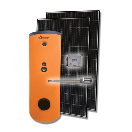 Sistema de esquentador solar fotovoltaico Frog+ Naturale de 150 litros com 2 painéis