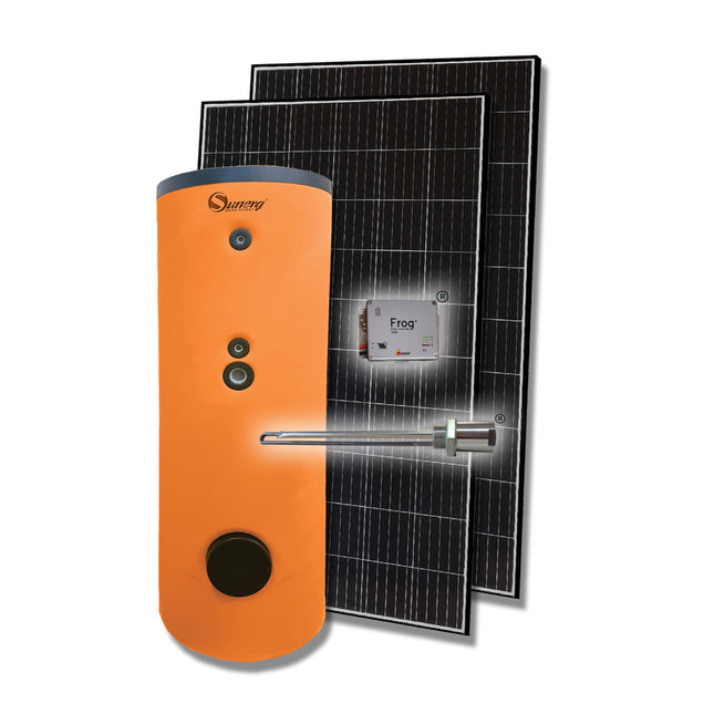 Sistema de esquentador solar fotovoltaico Frog+ Naturale de 150 litros com 2 painéis